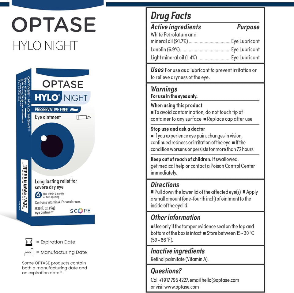 OPTASE® HYLO Night Lubricant Eye Ointment